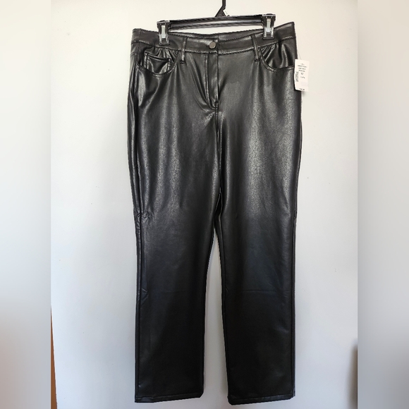 Cleo Petites NWT Vegan Leather Pants - Picture 1 of 9